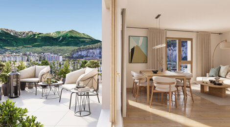 Programme immobilier neuf Sourcea - Fontaine écoquartier Porte du Vercors proche tram A (38600) - Référence : 15383