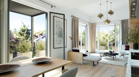 Programme immobilier neuf Les Terrasses de L'Hippodrome - Garches : appartements neufs du 2 au 5 pièces avec vue sur l'hippodrome de Saint-Cloud (92380) - Référence : 14963