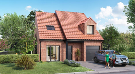 Programme immobilier neuf Le Clos des Saules - Genech : Maisons T4–T6 avec jardins, garages et volumes optimisés au cœur du Pévèle (59242) - Référence : 11103