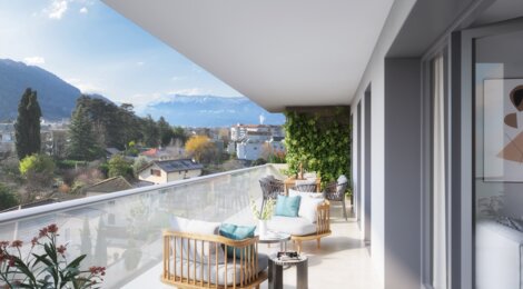Programme immobilier neuf CONTEMPORA - Gières : appartements neufs T2–T4 à 5 min du tramway B Gières - Gare Universités (38610) - Référence : 15435