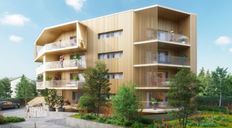 Programme immobilier neuf CONTEMPORA - Gières : appartements neufs T2–T4 à 5 min du tramway B Gières - Gare Universités (38610) - Référence : 15435