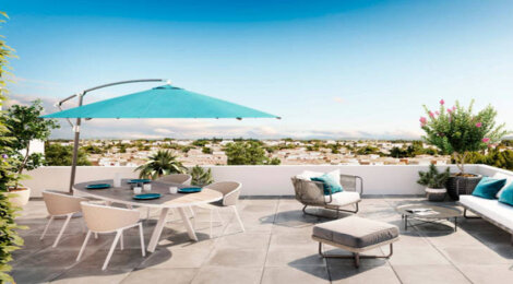 Programme immobilier neuf Bleu d'Eole - Gigean : Appartements T2–T4 avec terrasses, jardins et sécurité proche du centre village (34770) - Référence : 5538