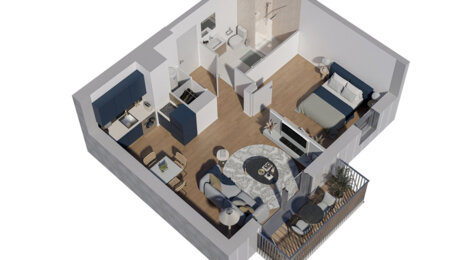 Programme immobilier neuf LA PASSERELLE – BÄTIMENTS 3 ET 4 du lot A lotissement Ilot Mairie - Gouesnou cœur de ville aux portes de Brest (29850) - Référence : 17770