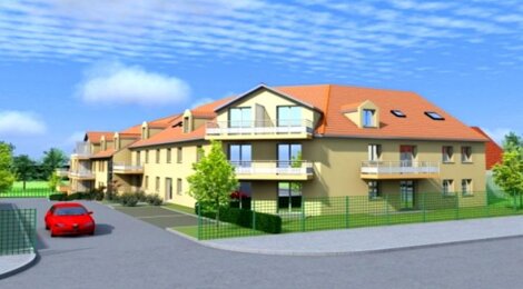 Programme immobilier neuf  - Gravelotte : 8 appartements T2–T4 avec terrasses ou jardins privatifs en centre-ville (57130) - Référence : 91