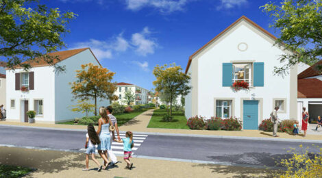 Programme immobilier neuf LES JARDINS DU CHATEAU - Guibeville : 17 logements T3–T5 avec balcons, jardins et garages près d’Arpajon (91630) - Référence : 1690