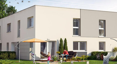 Programme immobilier neuf LES CARRES Bo'Carré - Hangenbieten : Maisons jumelées T4–T5 avec jardins privatifs et baies vitrées à 20 minutes de Strasbourg (67980) - Référence : 2259