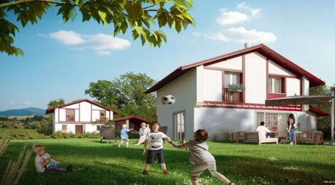 Programme immobilier neuf BELARDIA - Hasparren : 58 appartements T1–T4 avec balcons, terrasses et vue sur les montagnes près du centre-ville (64240) - Référence : 13881