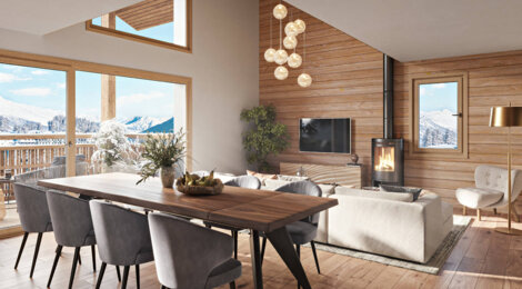 Programme immobilier neuf 1860 - Huez, résidence neuve et proximité Palais des Sports en cœur de station (38750) - Référence : 15394