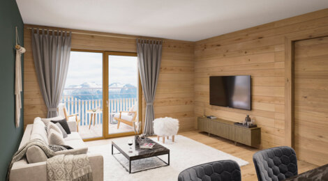Programme immobilier neuf L'ECHAPPEE - Huez, résidence neuve et proximité virage 21 lacets pour un cadre montagnard (38750) - Référence : 15395