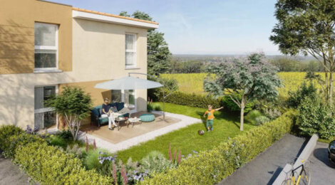 Programme immobilier neuf LES CARRES DU GOLF - Jons aux portes de Lyon : appartements T2-T4 duplex avec extérieurs privatifs (69330) - Référence : 2831