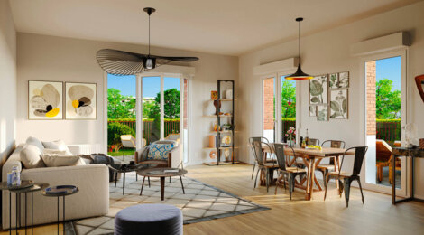 Programme immobilier neuf LA FABRIQUE DES CULTURES - RUE DES USINES BABCOCK - La Courneuve : Appartements studio–T5 avec terrasses, parking sécurisé et proximité RER B (93120) - Référence : 14704