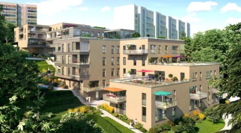 Programme immobilier neuf 180° - La Mulatière : 106 appartements T2–T5 avec balcons, terrasses et vues sur Lyon près des commodités (69350) - Référence : 443