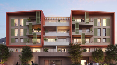 Programme immobilier neuf RIVE GAUCHE - La Trinité : Appartements studio–T3 avec terrasses, cuisine américaine et parking dans un quartier résidentiel proche commodités (06340) - Référence : 11736