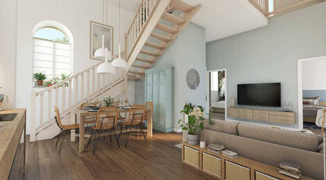 Programme immobilier neuf Le Saint-Louis - Le Palais : Appartements studio–T4 avec balcons, jardin verdoyant et conciergerie numérique dans le bassin de la Saline (56360) - Référence : 14241