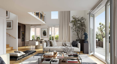 Programme immobilier neuf Agapanthe - Le Plessis-Robinson : Appartements studio–T5 avec balcons, terrasses et parc vénitien au cœur du quartier Descartes (92350) - Référence : 14254