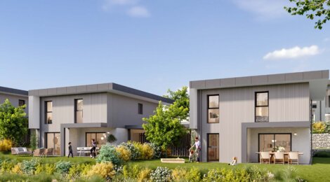 Programme immobilier neuf Les Vergers de Marcel + Domaine Les Marcellines - Les Ollières : 14 appartements et 9 villas neuves T2–T6 à 20 min d’Annecy (74570) - Référence : 15794
