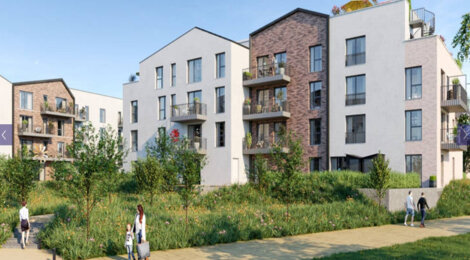 Programme immobilier neuf Qadence - Lieusaint : Appartements T2–T5 avec toits-terrasses et jardin collectif au cœur de l’écoquartier (77127) - Référence : 14182