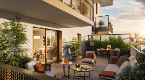 Programme immobilier neuf CÔTÉ PATIO - Lorient : appartements neufs du 2 au 4 pièces en centre-ville proche gare (56100) - Référence : 15322