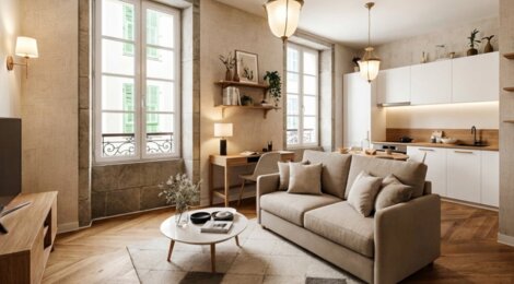 Programme immobilier neuf OPERA   (***ACTABLE) - Lyon 01 : Studios Small–XL avec charme renaissance et dispositif Malraux à deux pas de l’Hôtel de Ville (69001) - Référence : 5500