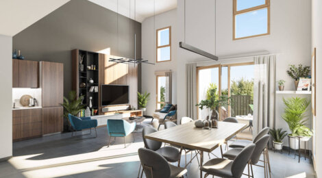 Programme immobilier neuf District 7 - Lyon : Appartements studio–T5 avec terrasses, toitures végétalisées et proximité quartier Jean Macé (69007) - Référence : 14604