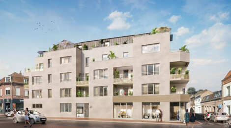 Programme immobilier neuf ELEGANCE - Marcq-en-Barœul : Appartements T2–T5 avec balcons, terrasses et prestations haut de gamme dans le centre-ville (59700) - Référence : 14203