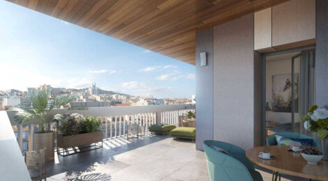Programme immobilier neuf INITIAL PRADO - Marseille : appartements studios-T4 avec terrasses et jardin près du Prado (13008) - Référence : 14186