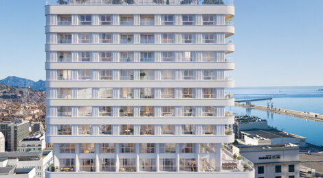 Programme immobilier neuf M99 - Marseille Joliette : appartements neufs T2–T4 avec vue mer et chauffage géothermique (13002) - Référence : 17067