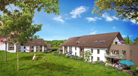 Programme immobilier neuf NATURE ET O - Maxilly-sur-Léman : Appartements T2–T5 avec vue sur le lac Léman et terrasses en centre-ville (74500) - Référence : 1100