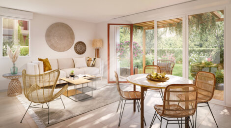 Programme immobilier neuf Bloom Parc - MÉRIGNAC (33) - Maisons - Mérignac : Maisons duplex T3–T5 avec jardins, verger commun et proximité commerces dans le quartier Capeyron (33700) - Référence : 14470