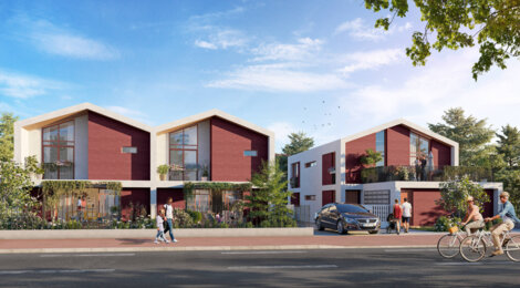 Programme immobilier neuf Bloom Parc - MÉRIGNAC (33) - Maisons - Mérignac : Maisons duplex T3–T5 avec jardins, verger commun et proximité commerces dans le quartier Capeyron (33700) - Référence : 14470
