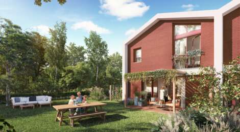 Programme immobilier neuf Bloom Parc - MÉRIGNAC (33) - Maisons - Mérignac : Maisons duplex T3–T5 avec jardins, verger commun et proximité commerces dans le quartier Capeyron (33700) - Référence : 14470