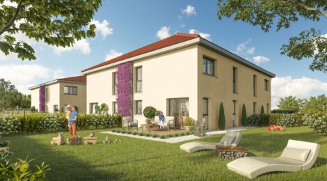 Programme immobilier neuf Les carrés du Chateau - Merville : Duplex-Jardin T4–T5 avec terrasses, jardins privatifs et proximité centre-ville (31330) - Référence : 7258