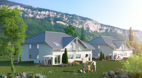 Programme immobilier neuf LES CARRÉS PRAIRIALS - Méry : Appartements T2–T4 avec terrasses, balcons et garages dans le Hameau des Jacquiers (73420) - Référence : 1236