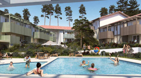 Programme immobilier neuf Bleu Canopée - Mimizan Plage : Appartements T2–T4 avec terrasses, parking sécurisé et proximité océan (40200) - Référence : 14798