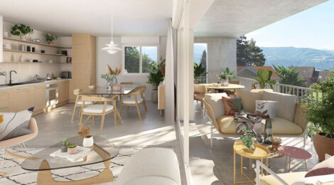 Programme immobilier neuf Les Azurés - Montbonnot Saint Martin appartements avec vues sur Belledonne (38330) - Référence : 17555