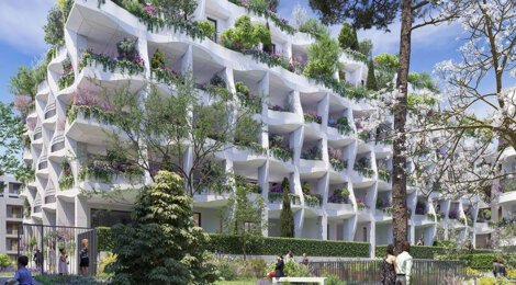 Programme immobilier neuf RESIDENCE THEIA - Montpellier : Appartements T2–T5 avec terrasses, parking sécurisé et proximité parc Montcalm (34000) - Référence : 14814