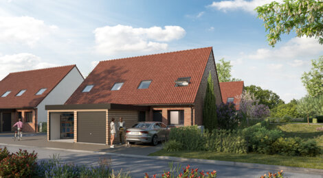 Programme immobilier neuf Les Jardins de la Motte au Bois - Morbecque à proximité d’Hazebrouck (59190) - Référence : 11139