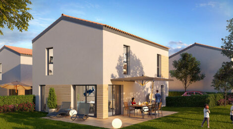Programme immobilier neuf LE JONAN - Mornant : Maisons T5 avec jardins privatifs et garages dans un quartier résidentiel verdoyant (69440) - Référence : 324