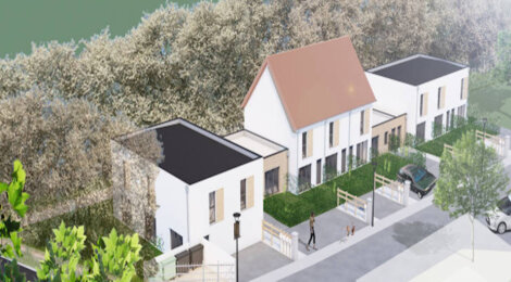 Programme immobilier neuf LE DOMAINE DES COTEAUX - Moult : 11 maisons T3–T4 avec jardins, vues panoramiques et isolation renforcée en plein centre-bourg (14370) - Référence : 11982