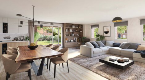 Programme immobilier neuf Le 114 - Mouvaux : 25 appartements neufs au pied des commerces et du Parc du Hautmont, espaces extérieurs (59420) - Référence : 15682