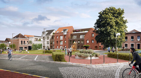 Programme immobilier neuf Le 114 - Mouvaux : 25 appartements neufs au pied des commerces et du Parc du Hautmont, espaces extérieurs (59420) - Référence : 15682
