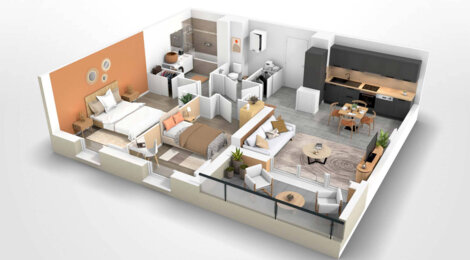 Programme immobilier neuf Les jardins des Prés Nouveaux - Mouxy : Appartements T2–T4 et maisons T5 avec balcons, jardins et proximité pistes de ski à 30 min (73100) - Référence : 6597