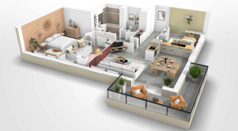 Programme immobilier neuf Les jardins des Prés Nouveaux - Mouxy : Appartements T2–T4 et maisons T5 avec balcons, jardins et proximité pistes de ski à 30 min (73100) - Référence : 6597