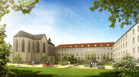 Programme immobilier neuf Les Jardins de Saint Nicolas - Nancy : 97 appartements studio–T4 duplex dans un ancien couvent historique en hyper-centre (54000) - Référence : 1476
