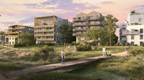 Programme immobilier neuf ESSENCIA - Nantes, appartements neufs et espaces verts dans le quartier Doulon-Gohards (44000) - Référence : 15566