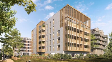 Programme immobilier neuf ESSENCIA - Nantes, appartements neufs et espaces verts dans le quartier Doulon-Gohards (44000) - Référence : 15566