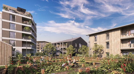 Programme immobilier neuf ESSENCIA - Nantes, appartements neufs et espaces verts dans le quartier Doulon-Gohards (44000) - Référence : 15566