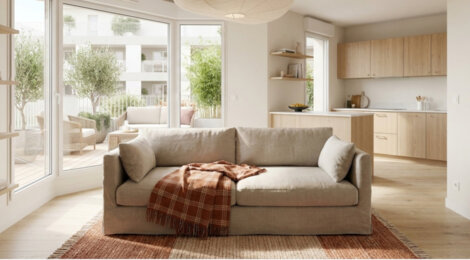 Programme immobilier neuf Cour Monselet - Nantes : Appartements studio–T5 avec terrasses, jardin paysager et parking dans le quartier Haut Pavé proche clinique Sourdille (44000) - Référence : 14436