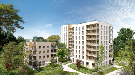 Programme immobilier neuf Coeur Boisé - Nantes : Appartements studio–T6 avec terrasses, RT2012 et matériaux biosourcés dans le quartier Erdre Porterie (44000) - Référence : 14266