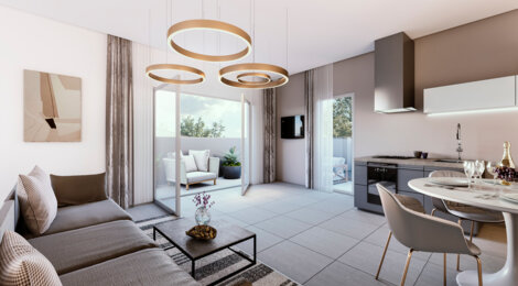 Programme immobilier neuf DE LA TERRE A LA LUNE - Nîmes : appartements neufs du 2 au 4 pièces en quartier calme (30000) - Référence : 11402